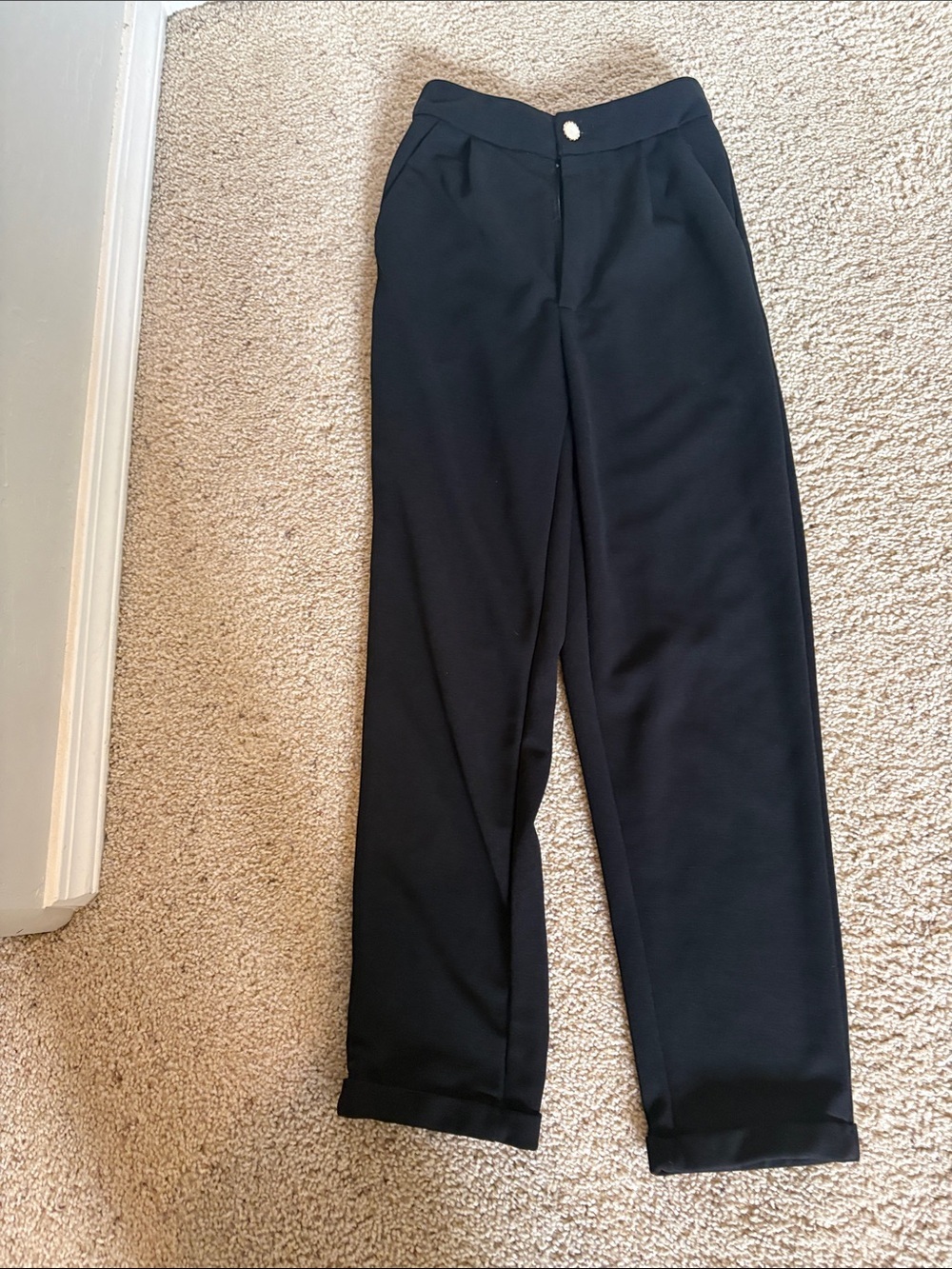 Womens Black Tailored Dress Pants - Classic Straight Fit